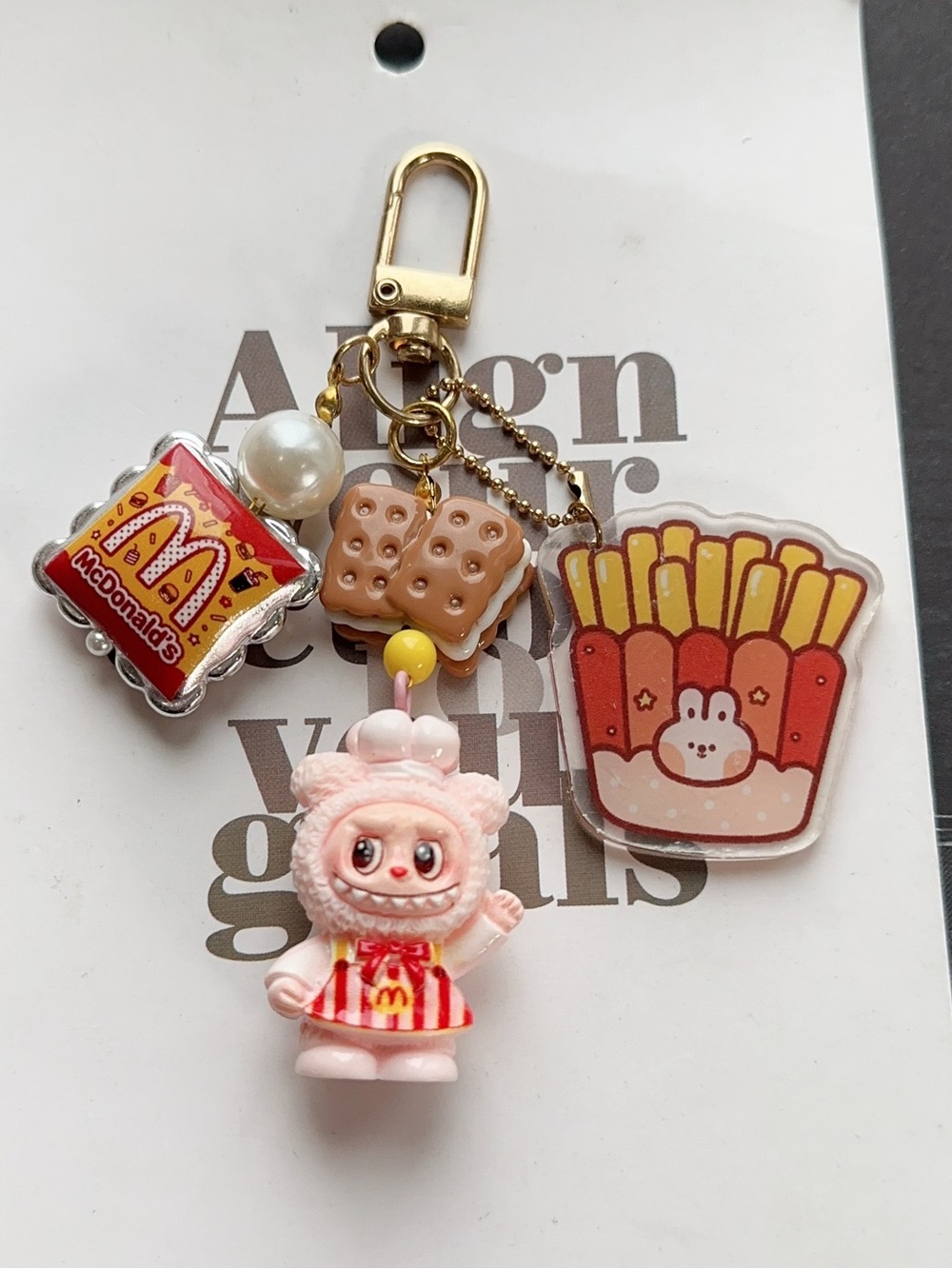McDonald's Pink and Red Cute Character Keychain Charm
